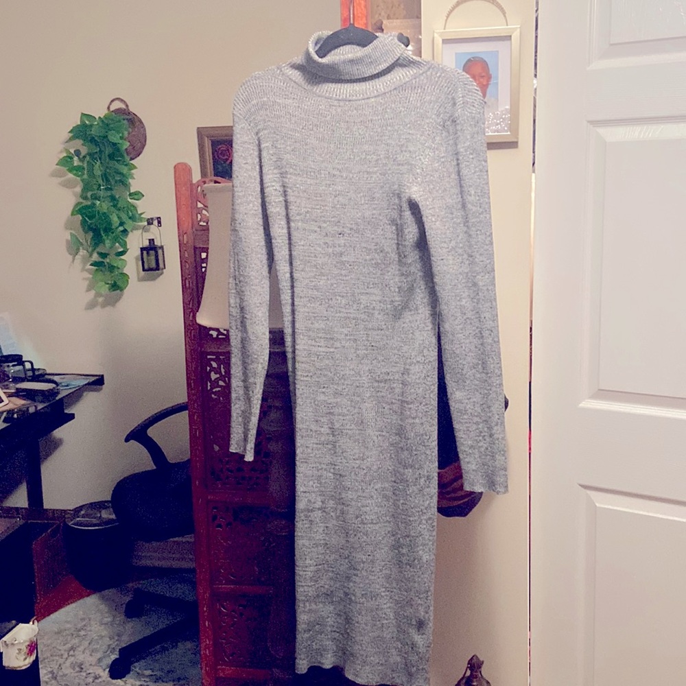Grey Sweater Dress Long Sleeves NEVER WORN
